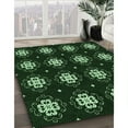 thumbnail image 3 of Ahgly Company Machine Washable Indoor Square Transitional Green Area Rugs, 5' Square, 3 of 7