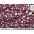 thumbnail image 2 of Soimoi Polyester Crepe Fabric Floral & Cute Animals Cartoon Printed Fabric 1 Yard 42 Inch Wide, 2 of 3