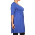 thumbnail image 2 of Women's Plus Size Babydoll Tunic Top Dress 3/4 Sleeves Scoop Neck, 2 of 5