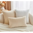 thumbnail image 4 of Pillow Covers Decorative Velvet Set of 2 Pillow Covers, Large Pillowcases for Couch Sofa Bed Living Room, Farmhouse Neutral Decor, Accent Cushion Covers, 4 of 6