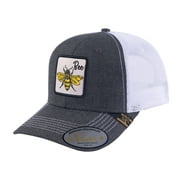 HAVINA PRO CAPS - Embroidered The Bee - 6 Panel Trucker Hat - Dark Grey/White