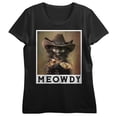 thumbnail image 5 of Cowboy Cat Meowdy Crew Neck Short Sleeve Women's Black T-shirt-XL, 5 of 7