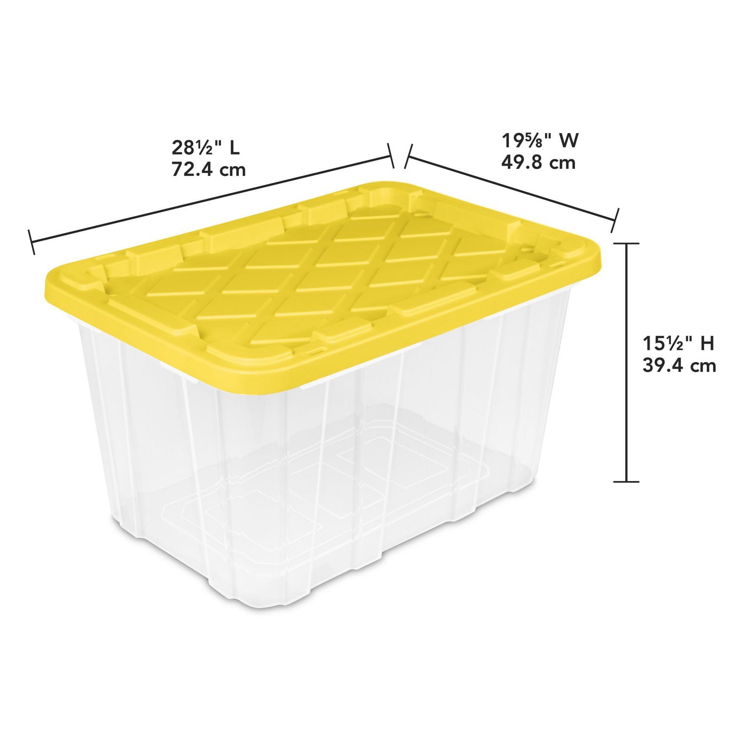 Sterilite 102L Industrial Storage Box, Yellow, 4 Pk