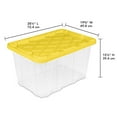 thumbnail image 2 of Sterilite Boîte de rangement Industriel 102L, Jaune, 4 Pk, 2 of 9