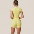 thumbnail image 7 of Women's Fitted Crop Active Tee Short Sleeve Round Neck Stretch Performance Fabric - X Large, Yellow, 7 of 7