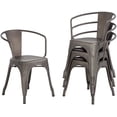 thumbnail image 7 of FDW 18" Dining Chairs Set Of 4 Indoor Outdoor Chairs Patio Chairs Furniture Kitchen Metal Chairs,Bronze, 7 of 7
