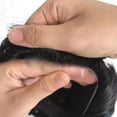 thumbnail image 5 of European Real Human Hair Toupee for Men 8x10 Wavy Pieces Replacement Hairpiece Prosthesis PU Skin System, 5 of 6
