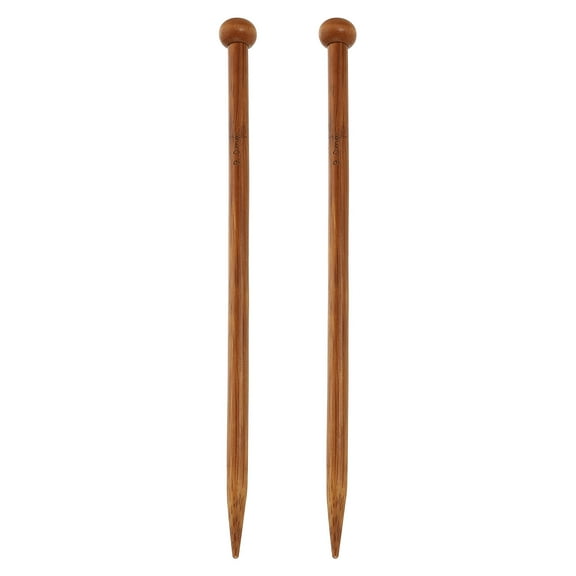 2Pcs 9mm Bamboo Knitting Needle Straight Single Pointed 10 Inch Long