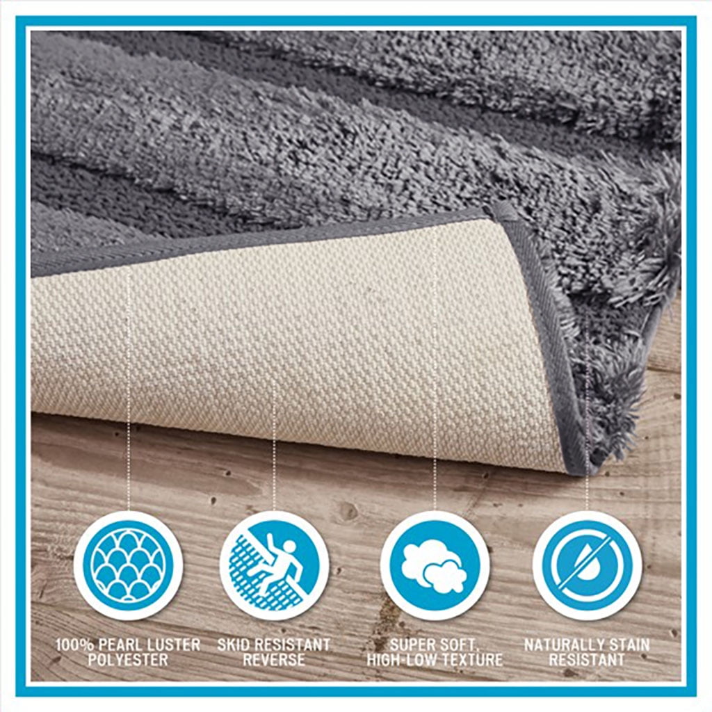 MAYEERTY Shag Bath Rug, Non Slip Bath Mat for Bathroom, 24"x58", Wheat, Machine Wash