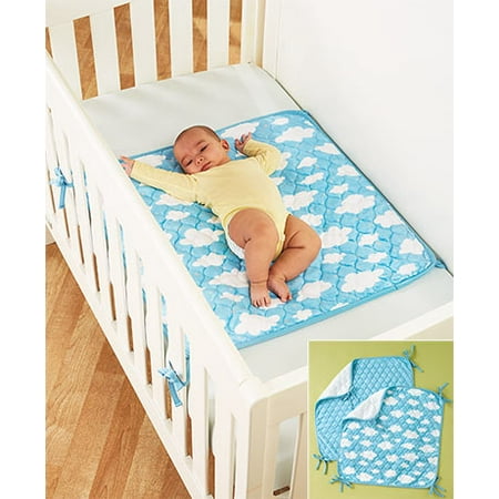 Sets Of 2 Oversized Water Resistant Crib Sheet Savers Clouds
