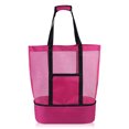 thumbnail image 1 of Malla Bolsa de playa con correas de hombro Netificación Tote Reutilizable Picnic Picnic Bolso Toy Toy Transportista Compras Suministros Organizador Rose Rojo Eigraketly OD011035-04B, 1 of 7