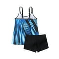 thumbnail image 4 of Douhoow 2PCS Women Swim Shirt + Shorts, Geometry/Rainbow/Butterfly Print Swimming Tops Swimwear, 4 of 7