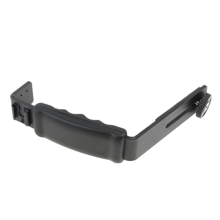 L-Shaped Bracket Holder for Flash Light Camcorders with 2 Hot Shoe Mount