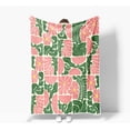 thumbnail image 2 of Boho Abstract Colorful Floral Throw Blanket, Vintage Retro Patchwork Pink Green Flower Botanical Geometric Aesthetic Groovy Flannel Throw Blanket for Chair Bed Sofa Couch, 50X60IN, 2 of 4