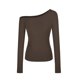 thumbnail image 4 of Top con hombros descubiertos para mujer - Blusa ajustada de manga larga - Diseño con bloques de color, sexy con un solo hombro, ideal para salir por la noche y para combinar con otras prendas infor, 4 of 4