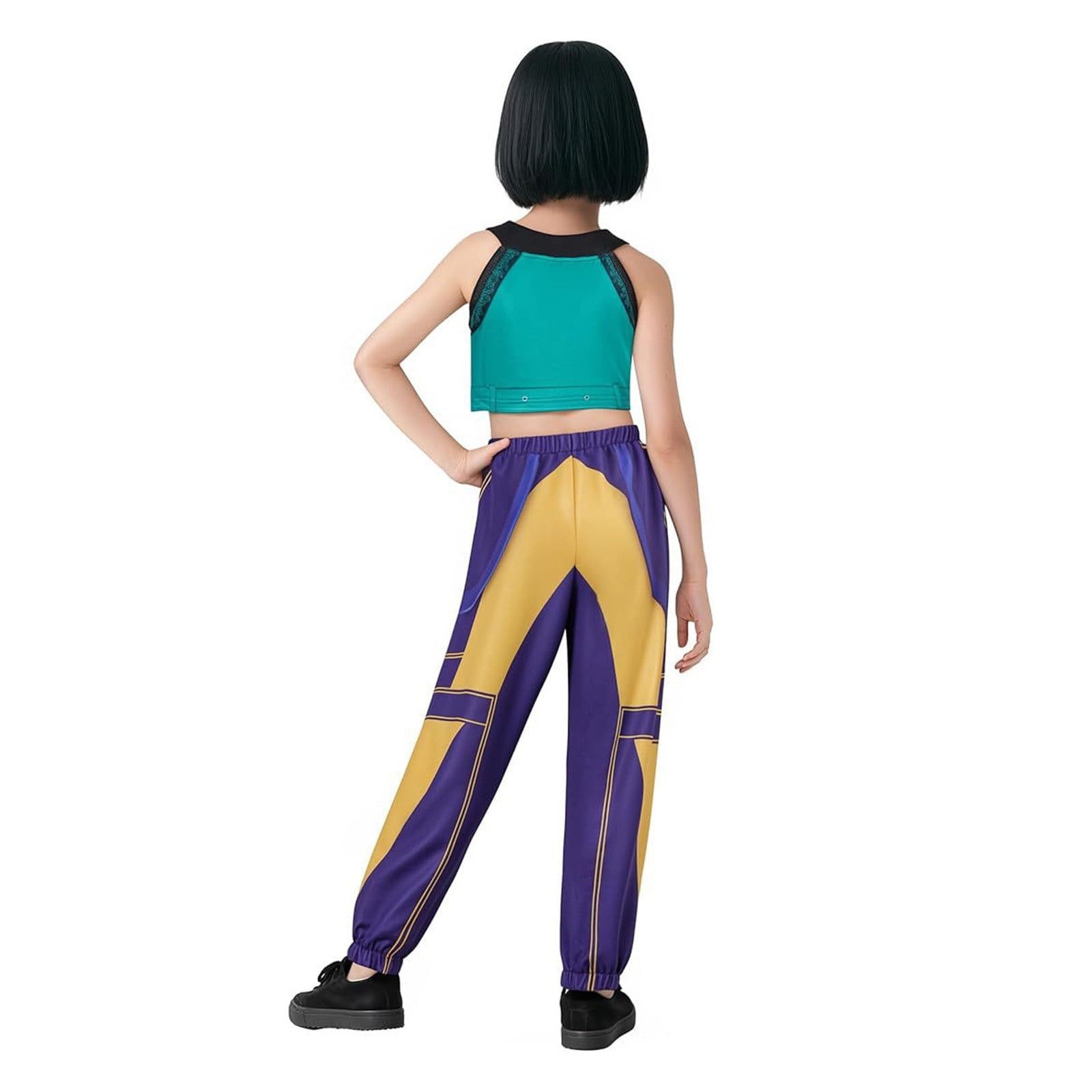 Girl's Pop Star Halloween Costume Birthday Party Rumi Halloween Costumes Crop Top Skirts Kids Takedown Pop Singer Rumi Outfit