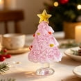 thumbnail image 6 of Mini Handblown Glass Christmas Tree Ornament Sparkling Crystal Xmas Decoration for Home Tabletop and Holiday Display, 6 of 6