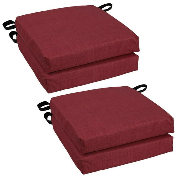 Blazing Needles Set of 4 Outdoor Chair Cushions, Merlot
