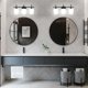thumbnail image 2 of Lámpara de tocador de baño foucasal de 3 luces con cristal lechoso negro, 2 of 8