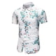 thumbnail image 1 of Camisa hawaiana de manga corta con cuello levantado para la playa para hombre, camisas informales con botones estampadas de verano Pompotops oipoqjl47898, 1 of 8