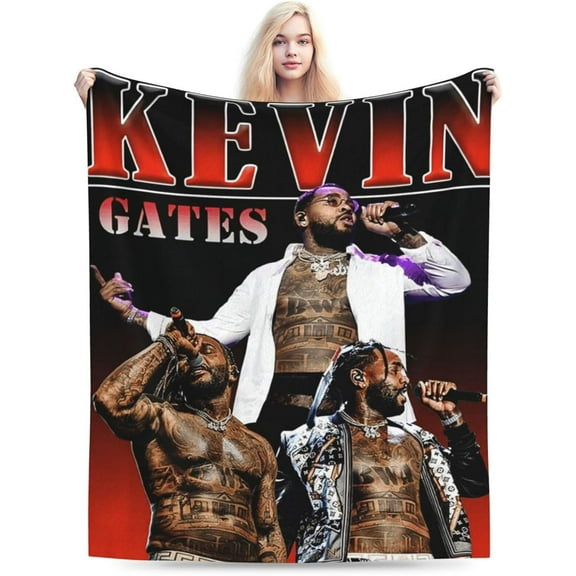 Kevin Rock Rapper Gates Blanket Soft Cozy Lightweight Warm Throw Blanket Bedroom Sofa Decorations All Seasons Blankets 80"X60"