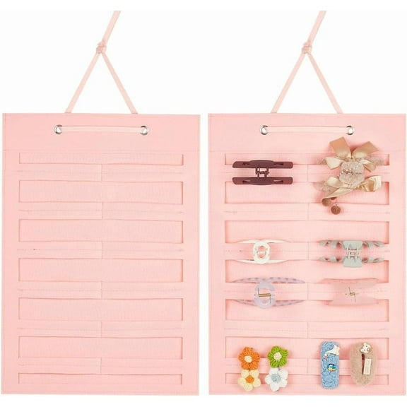 2 Pcs Hair Claw Clip Organizer 30.7x13.78 Inch Hair Accessories Hanging Storage Wall Hanging Hair Clip Stand Felt Hair Claw Clips Holder for Women Home Wall Door Closet Pink DIY Making