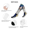 thumbnail image 5 of Lsque Starry White Horse Pattern Sport Compression Socks for Men & Women 15-20 mmHg Knee High Nurse Pregnant Running Medical and Travel Athletic, 5 of 6