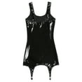 thumbnail image 6 of CHICTRY Womens Shiny Bodycon Tank Dress with Metal Clips for Stockings Carnival Nightclub Costume Black L, 6 of 7