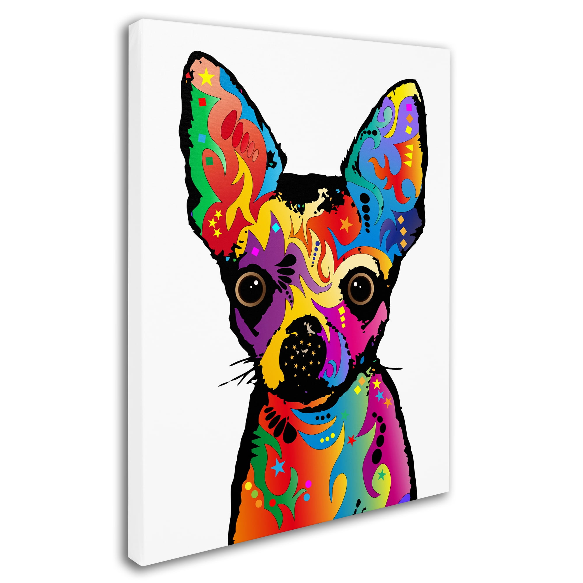 Trademark Fine Art "Chihuahua Dog White" Canvas Art by Michael Tompsett