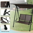 thumbnail image 7 of Aimee Lii 2-Seat Outdoor Canopy Swing with Comfortable Fabric Seat and Heavy-duty Metal Frame, Outdoor Swing for Adults, Brown, 7 of 7