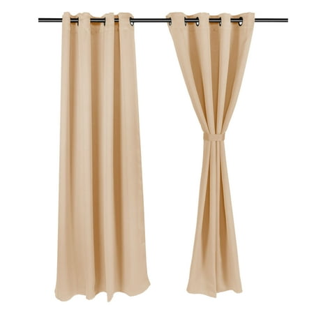 UBesGoo Khaki Curtains Blackout - Total Shade Draperies & Curtains Home Decor Noise Reducing Light Block, 52