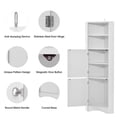 thumbnail image 5 of Tropow Tall Bathroom Corner Cabinet, Freestanding Storage Cabinet with Doors and Adjustable Shelves, MDF Board, White, 5 of 6