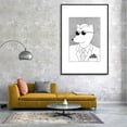thumbnail image 3 of IDEA4WALL Framed Canvas Wall Art Minimalist Mr. Dog Painting Prints for Modern Home Decoration Ready to Hang - 16x24 inches, 3 of 4