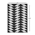 thumbnail image 4 of Lush Ambience Black and White Outdoor Rug 4 x 6 For Patios, Backyards, Decks, Porches, Picnic, Rv, Camping, 4 of 9