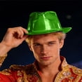 thumbnail image 2 of XIAOCHA Men's Glossy Surface Cowboy Hat Solid Theme Event Party Western Hat,Green, 2 of 4