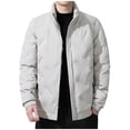 thumbnail image 2 of Men's Winter Thicken Cotton Parka Jacket Warm Coat Men Casual Solid Color Zipper Pocket Turndown Collar Long Sleeve Parkas, 2 of 5