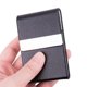 thumbnail image 1 of Estuche para tarjetas de presentación - Estuche para tarjetas de presentación de cuero sintético, tarjetero, tarjetero delgado de metal con bolsillo y cierre magnético, color negro, 1 of 5