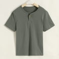 thumbnail image 2 of TTUHYWXI Toddler Short Sleeve Henley Shirt Boys Ribbed T-Shirt (Dark Gray, 4-5 Years), 2 of 8