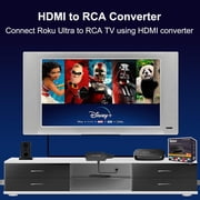 HDMI to RCA Converter, HDMI to AV 3RCA CVBs Composite Video Audio Converter Adapter for Old TV Compatible PAL/NTSC for Roku, Android TV Box, DVD ect