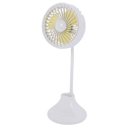 

Mini Usb Rechargeable Fan With Led Light Adjustable Portable Fan Office White
