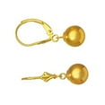 thumbnail image 3 of Jewelstop 14K Real Yellow Gold Ball 5mm Dangle Lever Back Earrings, 3 of 5