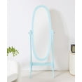 thumbnail image 3 of GTU Furniture Swivel Adjustable Full-Length Oval Wood Cheval Stand Floor Mirror(Blue), 3 of 4
