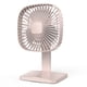 thumbnail image 1 of Ventilador de escritorio portátil con soporte para teléfono, batería recargable de 2000mAh y tres velocidades de viento, color rosa., 1 of 7