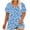 Blue, variant on Plus Size Summer Tunic Tops for Women Fashion Casual Floral Printed V Neck Short Sleeve T-shirts Trendy Dressy Loose-fitting‌ Blouses