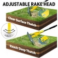 thumbnail image 5 of Thatch Rake for Lawn with 74inch Handle, 15 inch Dethatcher Rake for Grass to Cleaning Dead Grass, Efficient Steel Metal Rake for Dethatching, Heavy Duty Thatching Rakes for Garden, Yard, 5 of 8