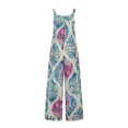 thumbnail image 4 of Ernkv Women's Jumpsuit Jumpsuit For Lady Wife Daughter Girlfriend Slimming Straps One Shoulder High Waist Floral Print Fashion Full Length Trousers Comfy Lounge Casual Purple XXL, 4 of 5