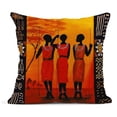 thumbnail image 1 of Breathable Linen Square Pillowcase African Civilization Element Pattern Literary Retro Pillow Decoration Cloth Cover Pillow Core Antifouling Cover, 1 of 5