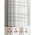 thumbnail image 7 of Brown Stripe Semi Sheer Curtains 63 Inch Length 2 Panels Set, Modern Rustic Horizontal Brown Striped Sheer Kitchen Curtain Privacy Voile Window Curtain for Living Room Bedroom Rod Pocket Drapes, 7 of 7