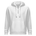 thumbnail image 3 of Zylanna Men's Hooded Sweatshirts with Pockets, Casual Soft & Warm Half-Zip Solid Color Sport Hoodies Pullover for Men White, 3 of 5