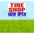 thumbnail image 1 of Tire Shop Now Open (18" x 24") Yard Sign, Includes Metal Step Stake, 1 of 6